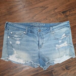 American Eagle Super Low Shortie Denim Shorts - 16